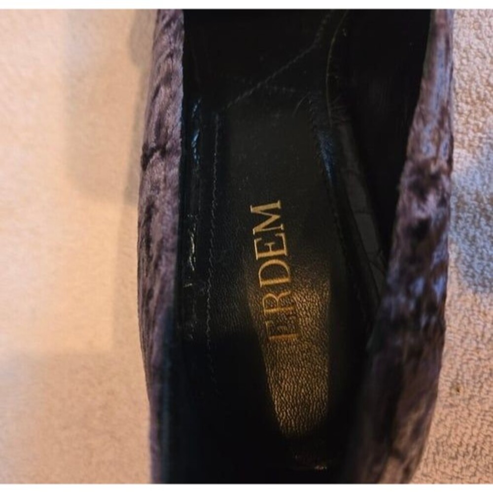 NWOT Erdem Crushed Velvet Heels w/ Bow - Picture 8 of 11
